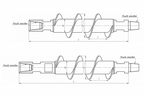 Шнек ШБ-108 L-1000 мм З-50 Пр фото